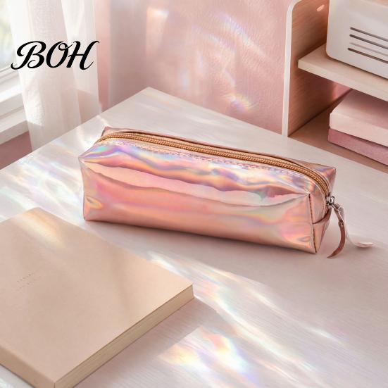 Soft-shell Pencil Bag Gradient Color Case, Cute Cylindrical Pen Pouch for Ink Spill Resistant Case Girls, Waterproof Stationery Students School