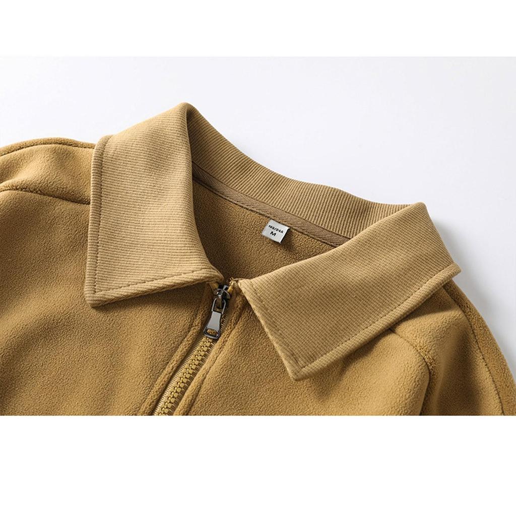 Men's Warm Half-zip Lamb Fleece Sweatshirt Winter Fleece Stand Collar Plus Fleece Thickened Sweatshirt