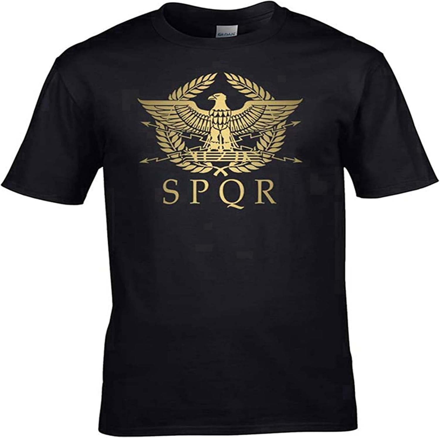 SPQR Roman Empire Metallic Gold Eagle Historical Men s Men T Shirt XXL чёрный