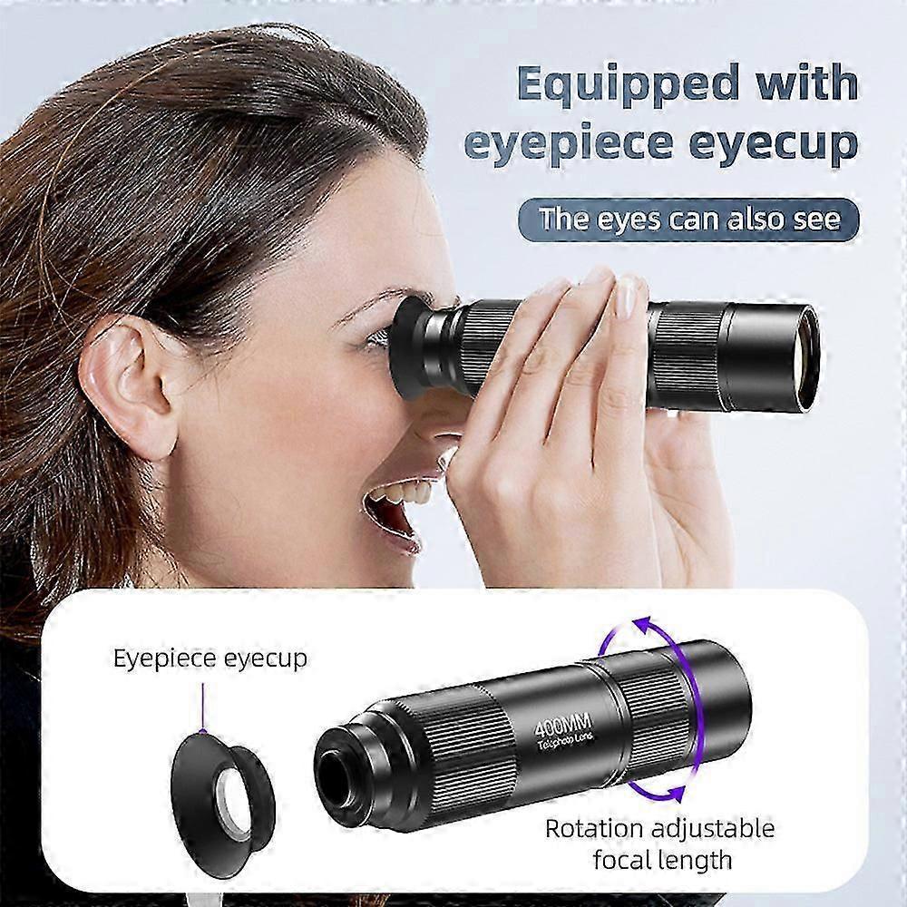 400Mm Phone Telephoto For Smarphone Zoom With Universal Lens Clip Cleaning Cloth Storage Bag