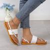 Large size flat-soled sandals women's new round head solid color toe women's sandals Sandals