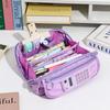 Large Capacity Pencil Case Polyester Stationery Organizer Portable Stationery Bag  Students
