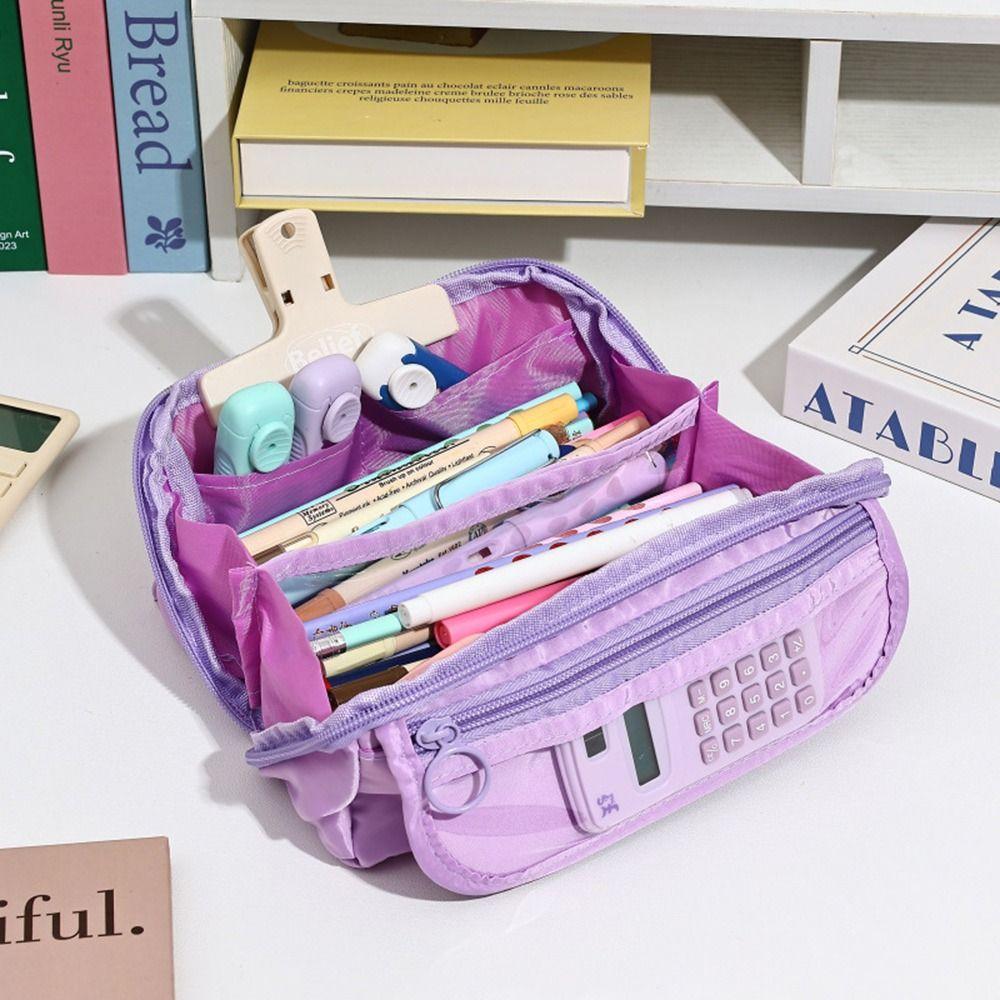 Large Capacity Pencil Case Polyester Stationery Organizer Portable Stationery Bag  Students