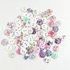 100 Stück Kleine Blumen Design Holzknöpfe Nähen Handarbeit Kunst DIY Dekoration
