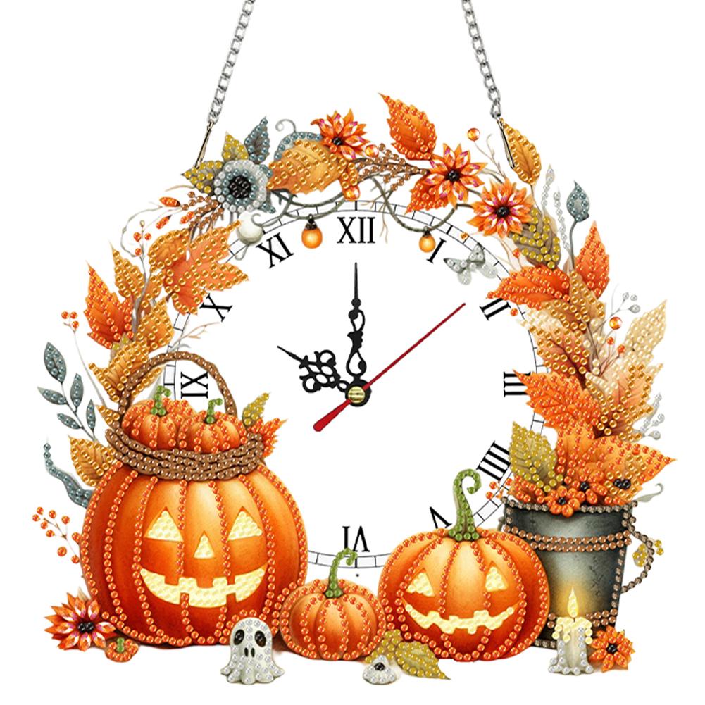 2D/Flat DIY Special Shape Rhinestone Diamond Art Clock Wall Pendants Diamond Clock Art Pendant DIY Home Decor Hanging Charm