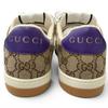 Pristine GUCCI Low Cut Sneakers Screener Beige GG Canvas Mens 6 812638 Used