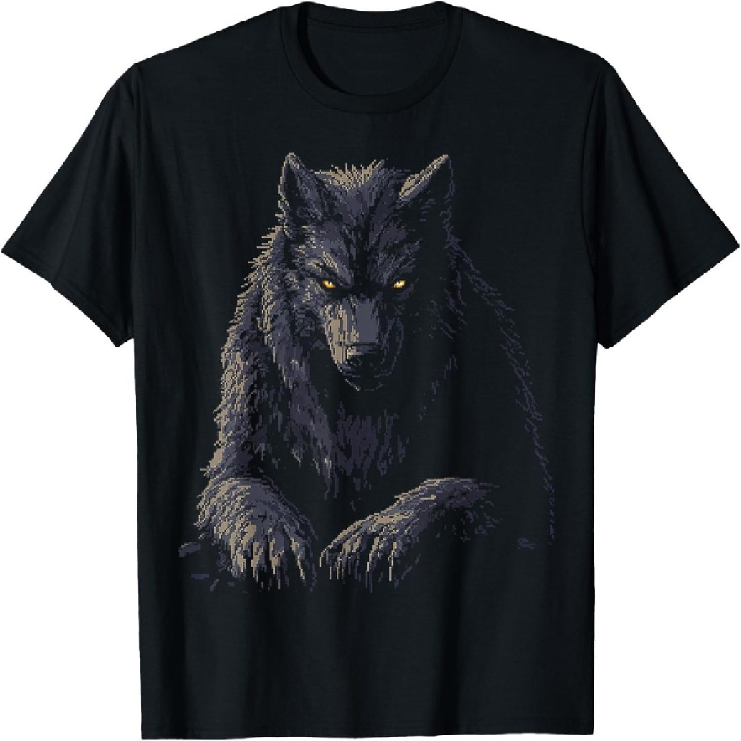 Оборотень Мифический Мотив Фэнтези Иллюстрация Футболка с Оборотнем S