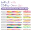 Gradient Rainbow Spiral Neutral Pen, One-Stroke Three-Color Greeting Card DIY Colored Pencil, Shimmer Outline Gel Pen