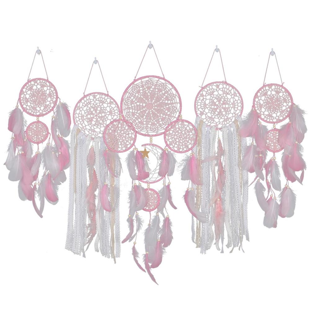 Macrame Dream Catchers 5 Pieces White Boho Wall Hanging Dream Catcher Baby Shower Decorations For Wall Hanging Home Decoration