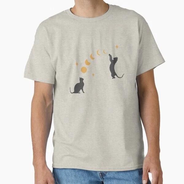 Cat And Moon 1 Classic Tshirt Made In Usaaus Tshirt S2xl S