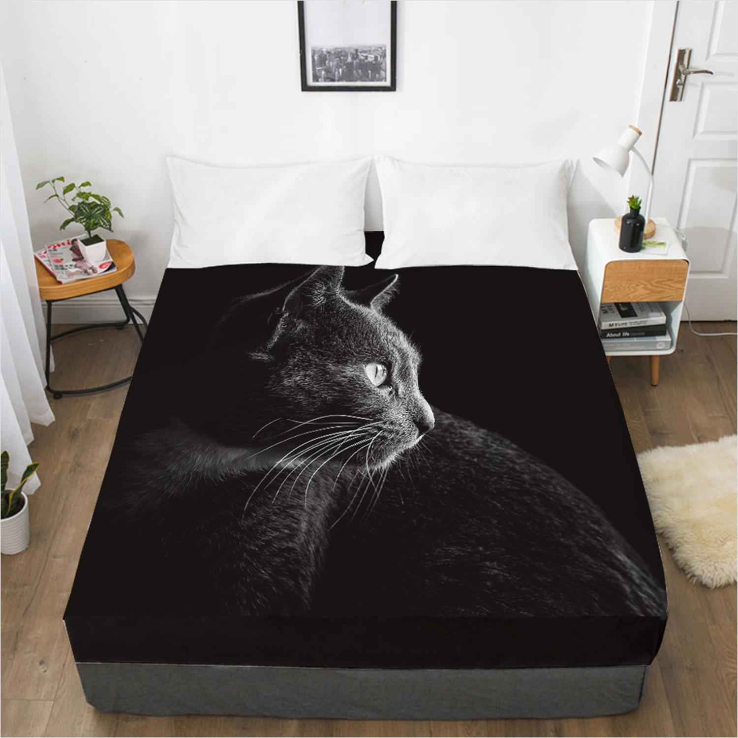 Модная домашняя простыня с котенком и 3D принтом — фото 8