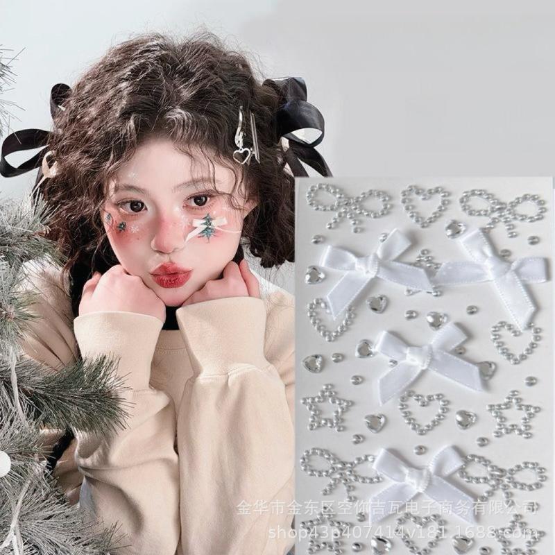Butterfly Face Stickers Pearl Temporary Tattoo Stickers Lasting Waterproof Glitter Eyeshadow Body for Makeup Stickers
