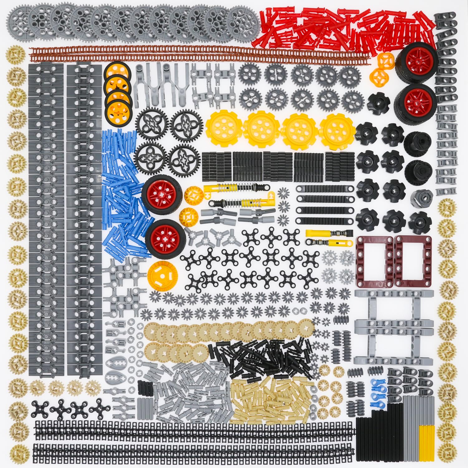 

844 шт. рама с амортизационной цепью, дифференциал, двигатель, детали MOC для игрушечных конструкторов, совместимые с основными брендами, технические детали, штифты, шестерни, оси,
