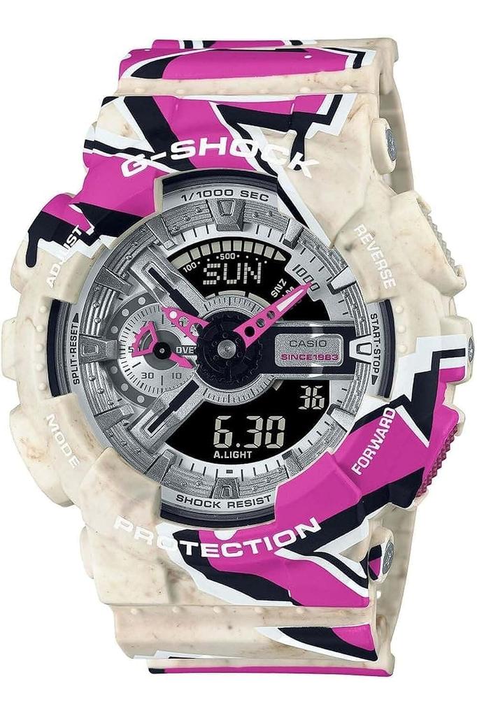 CASIO G-SHOCK 110 Series Street Spirit GA-110SS-1A Men's Watch, Beige Silver Pink Multicolor