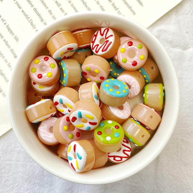 Macaron Colored Sweet Donut Glass Beads for DIY Handmade Bracelets