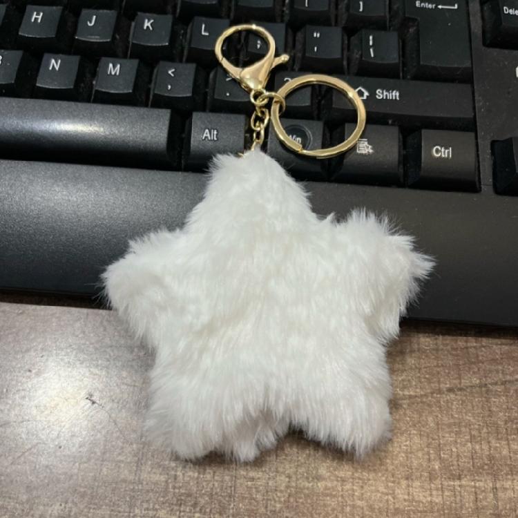 Multi Functional Star Keychain Plush Soft Key Holder Blue Design For Quick Access And Decorative Purposes