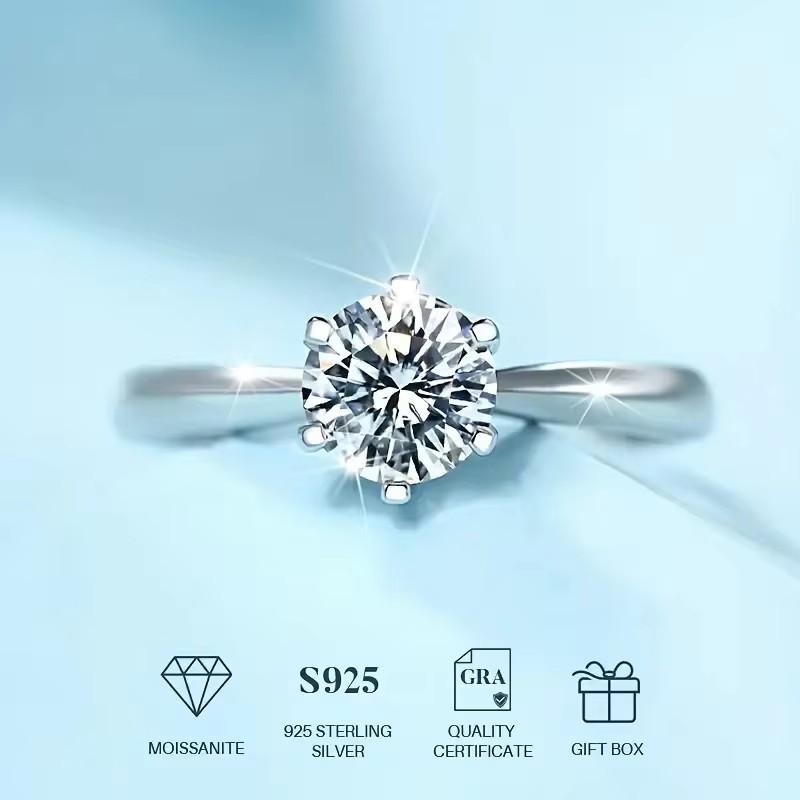 1Carats Moissanite Ring copper Ideal For Man and Women Suitable Ideal For Daily Wear and Gift Ideal For Engagement Wedding Ring