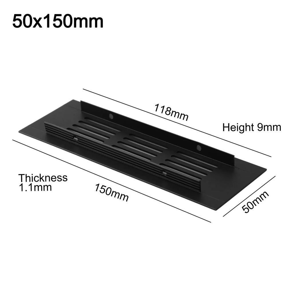 Zubehör Lüftungsgitter Wandersatz Lüftungsabdeckung Schrank 50*150-400mm Aluminium Multifunktional