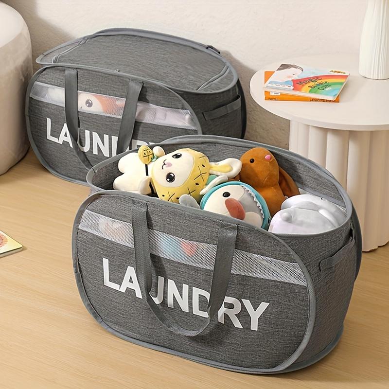 1pc Foldable Laundry Basket Breathable Oxford Fabric Storage Bag for Dirty Clothes Organizer Bag Large-capacity Laundry Bag