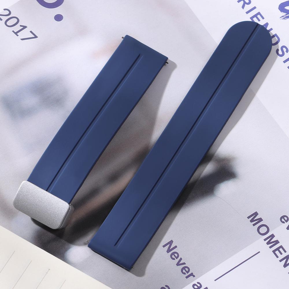 18mm 20mm 22mm Folding Buckle Silicone Strap for Rolex Band Universal Soft Rubber Strap Quick Release Replacement Bracelet