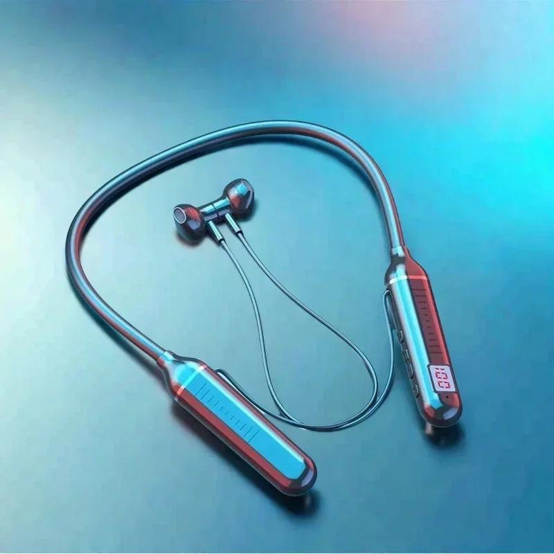 Xiaomi Sports Neckband Headphones Bluetooth Earphones Gaming LED Battery Display Wireless Mic Stereo HIFI TWS Headset Support TF Cards