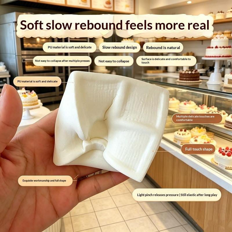 Squeezable Coconut Rice Cake Slow Rising Fidgets Toys Milk Cake Moist Squeeze Toy For Adults Kids Autism Girls Gifts