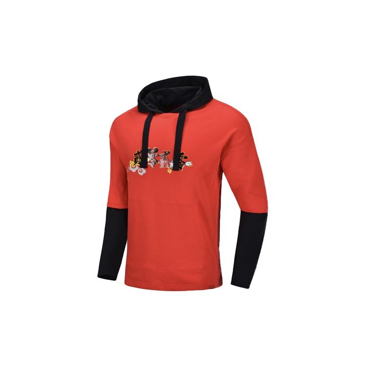 Li-Ning x Disney Crossover Casual Loose Hoodie Red Black Men s AWDQ133-2 L
