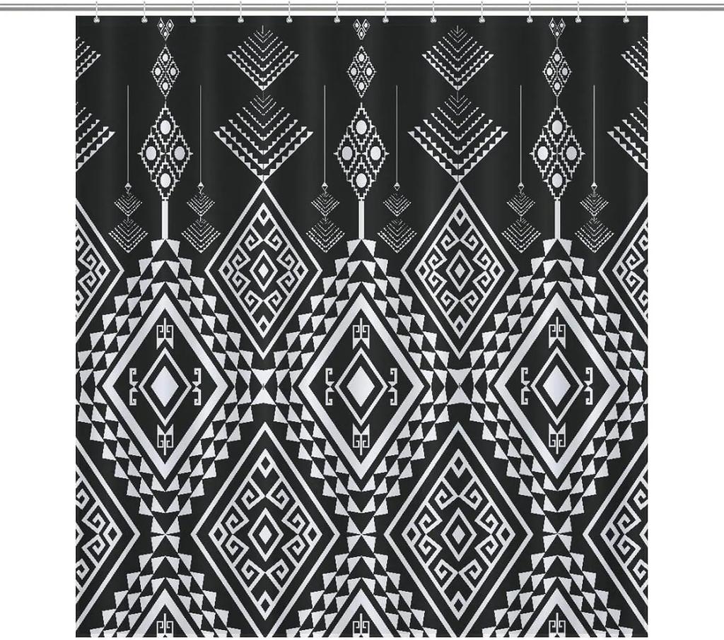 Colorful Rustic Shower Curtain Southwest Family Bathroom Decoration 180x 180cm Waterproof Shower Curtain with 12 Hooks
