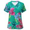 Nursing Uniforms for Women Simple Sunflower Pattern Clinical Uniforms Short-Sleeved V-Neck Fashion Prints Surgical Uniform 2025