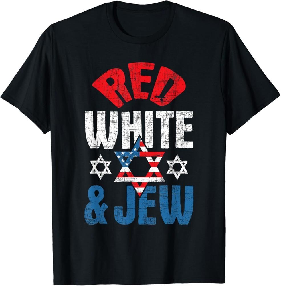 

НОВЫЙ Красно-белый усилитель; Jew США Американский флаг Звезда Давида Футболка S3XL Унисекс Футболка M