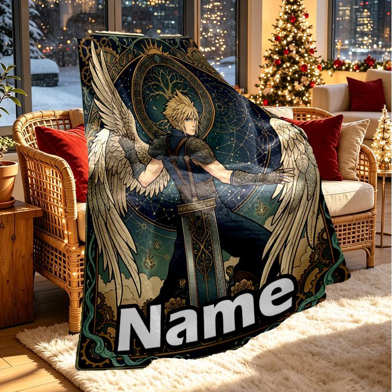 Custom Name Personalized Final Fantasy Print Blanket, Home Decor, Bedroom, Sofa, Camping, Couch, Gifts for Birthday Christmas