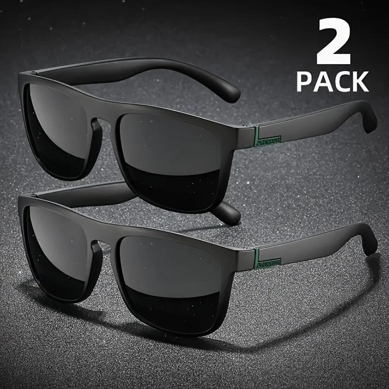 2 Pairs of Trendy Square Fashion Glasses Perfect for Activities Parties Vacations Driving and Taking Pos