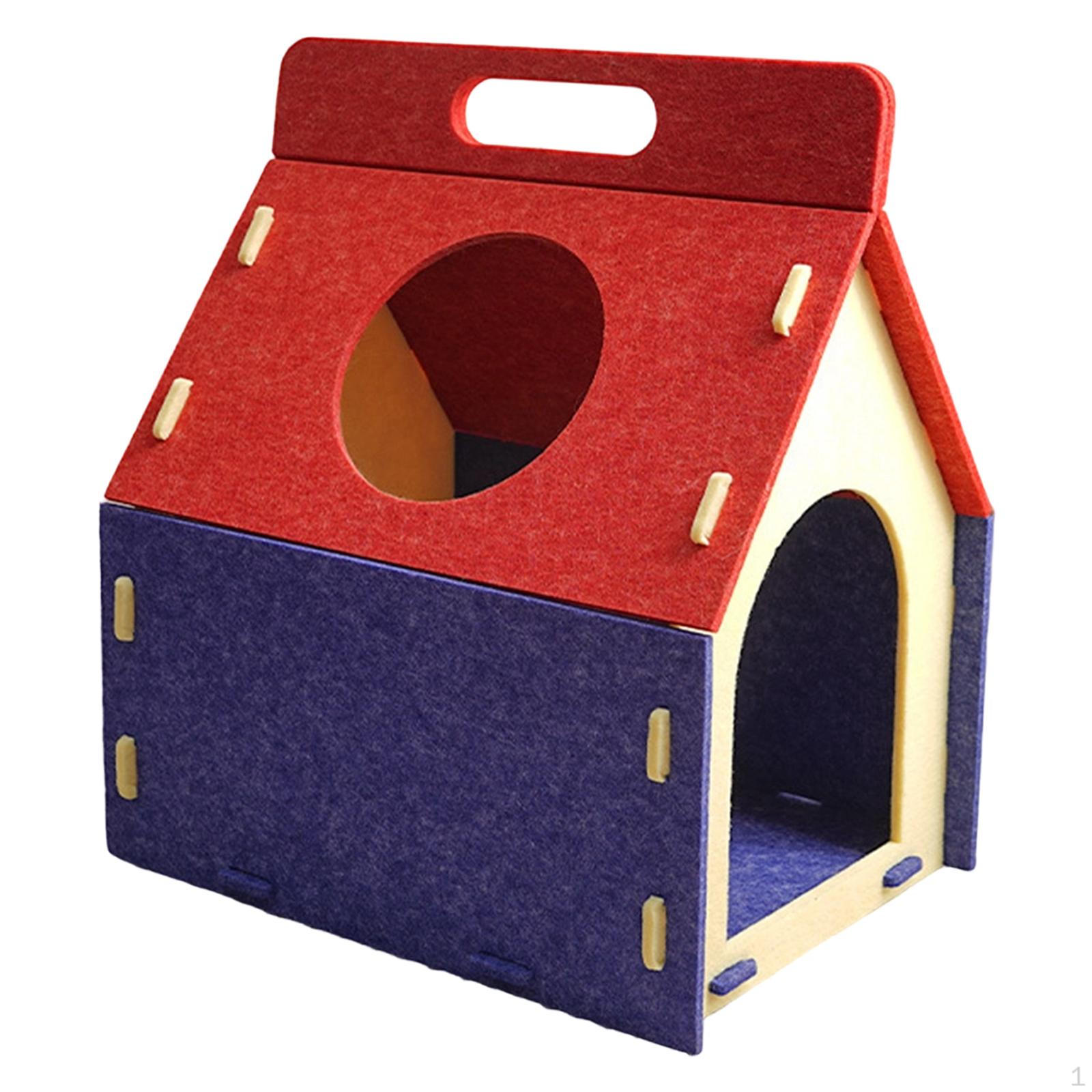 

Cat House Cozy Bed Cave Handle Design Warm Funnest Play and Rest Scratch Resistant Easy Assembly Style B