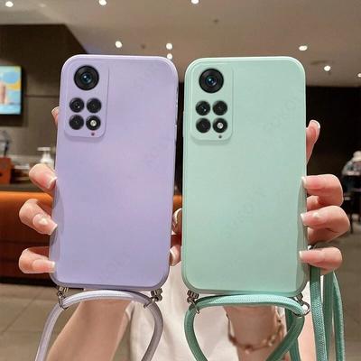 Чохол зі шнурком через плече для Xiaomi Redmi 13C 12 12C 10 9 9A 9C 9T 8 8A Note 12 11 10 S Pro Silicone Soft TPU Back Cover/Samsung S24 S23 S22 Ultra