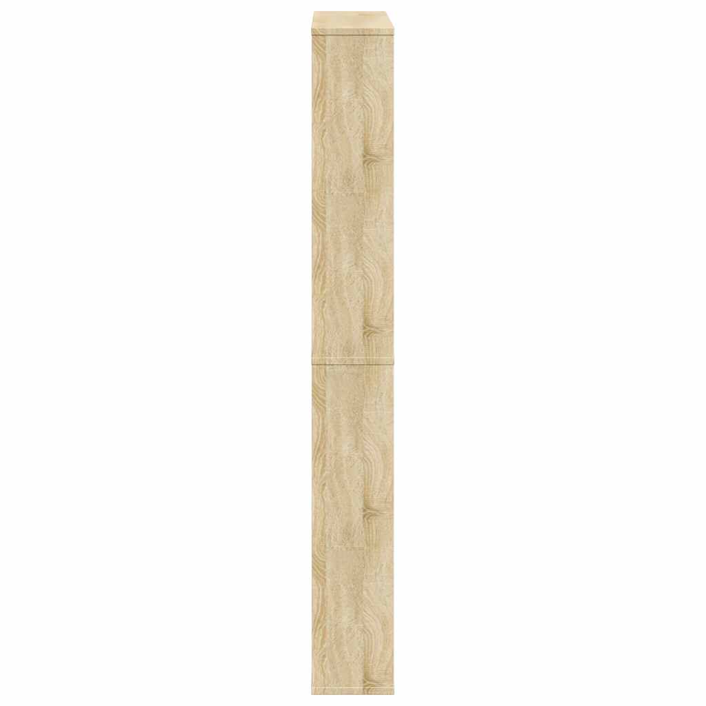 VidaXL Schuhschrank mit 4 Fächern Spiegel Eiche 63×17×134 cm