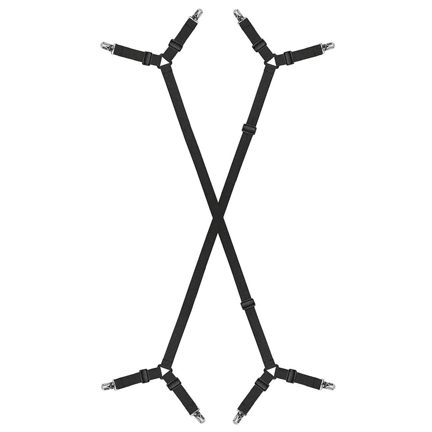 

2 шт./компл. удлиненная простыня, регулируемые подтяжки для кровати, ремни с перекрещивающимися лентами, захваты, эластичные эластичные подтяжки для матраса, пухового одеяла 2PCS/SET чёрный