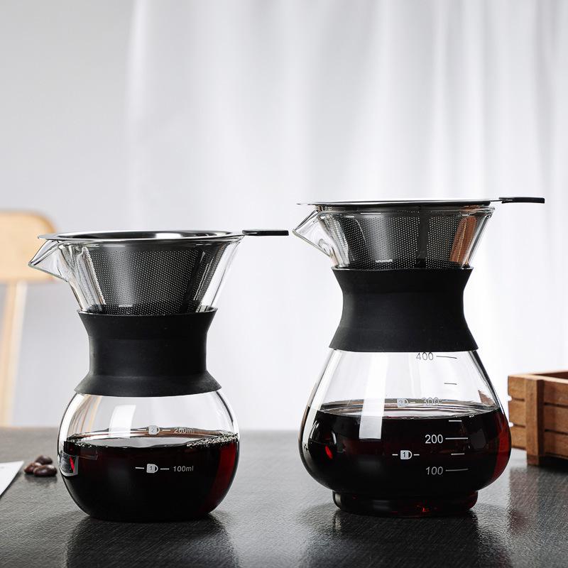 Thickened Glass Pour-Over Coffee Maker and Sharing Pot for Home Use