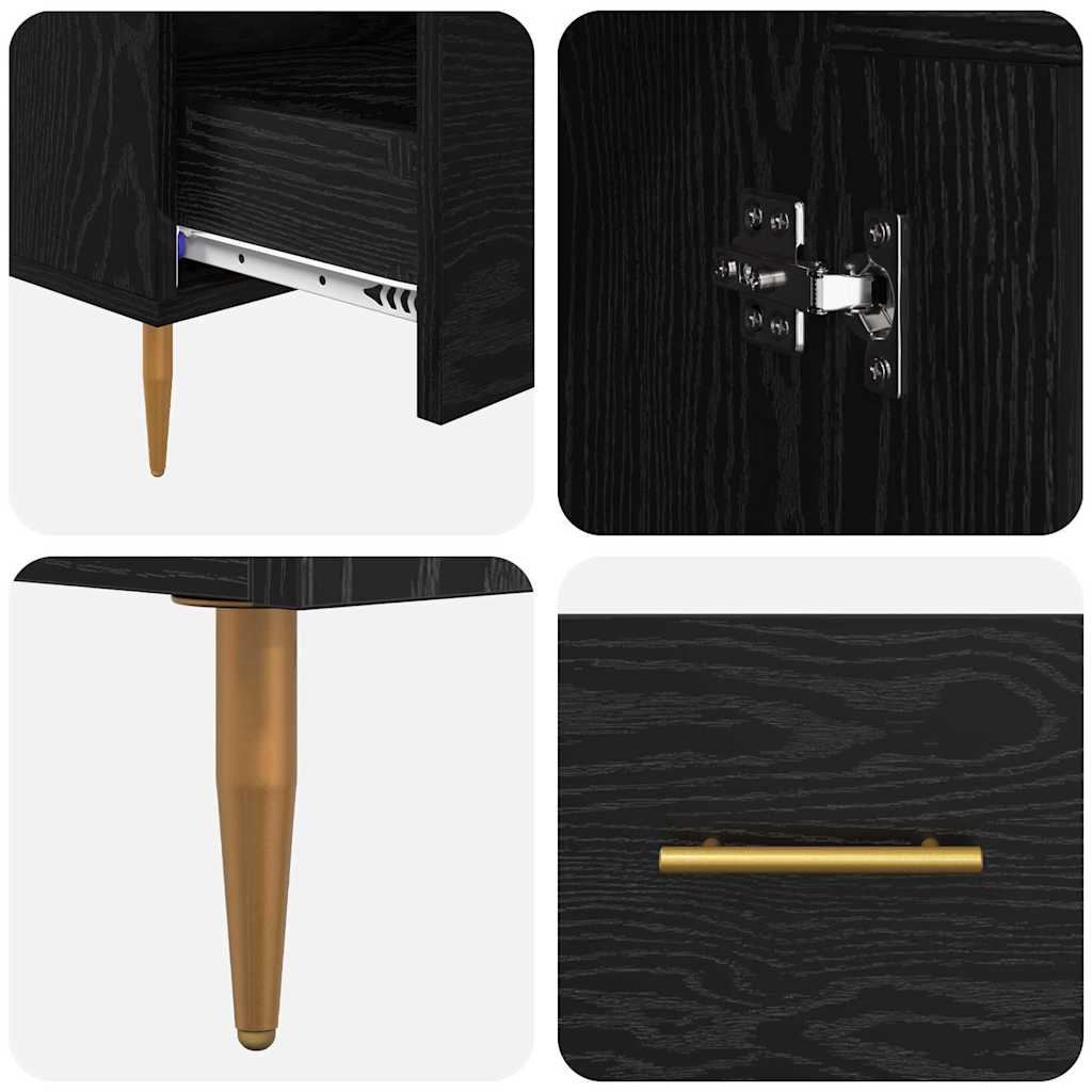 Highboard in Black Oak Look 69.5 x 31 x 115 cm
