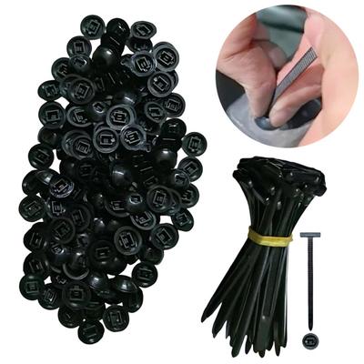 200 Pcs Nylon Universal Cable Tie Buckle Heavy Duty Self-Locking Zip Ties Holder with Pin And Button Multi-Purpose Cable Tie Tool for Car Daily Repair
