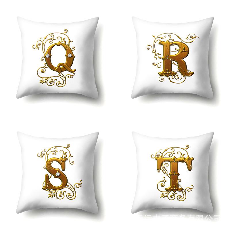 Polyester Pillow Case Car Decoration Home 26 English Letters Printed Car Waist Cushion Pillow Case