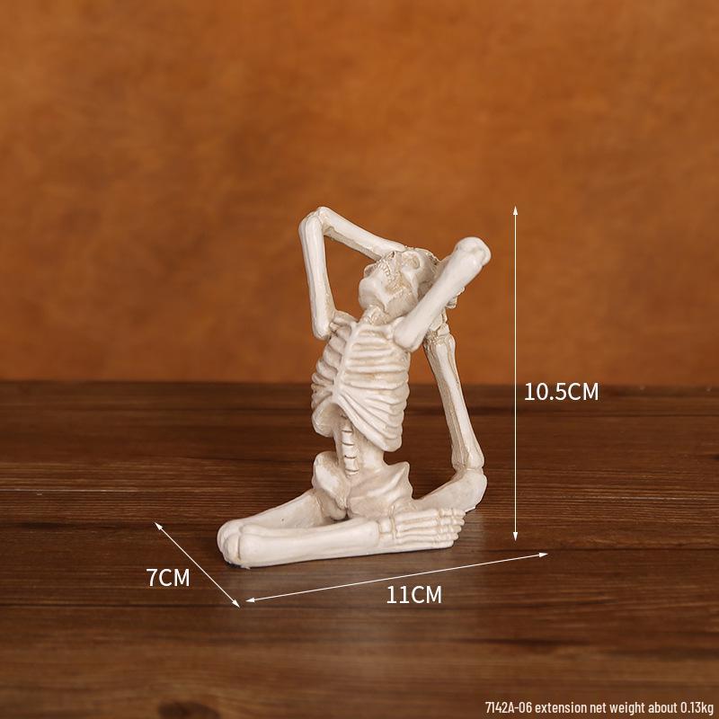 Cross-Border Halloween Skull Resin Ornament - Ghost Festival Decoration for Desktop and Entrance