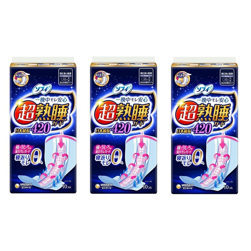 

[Bulk purchase] Sophie super deep sleep guard 420 Especially for night use on busy days with wings 42cm 10 pieces x 3 bags Sanitary products
