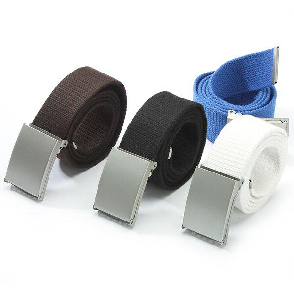 Metal Belt Unisex Students Jean Canvas Waist Belts Tide Silver Pin Buckle