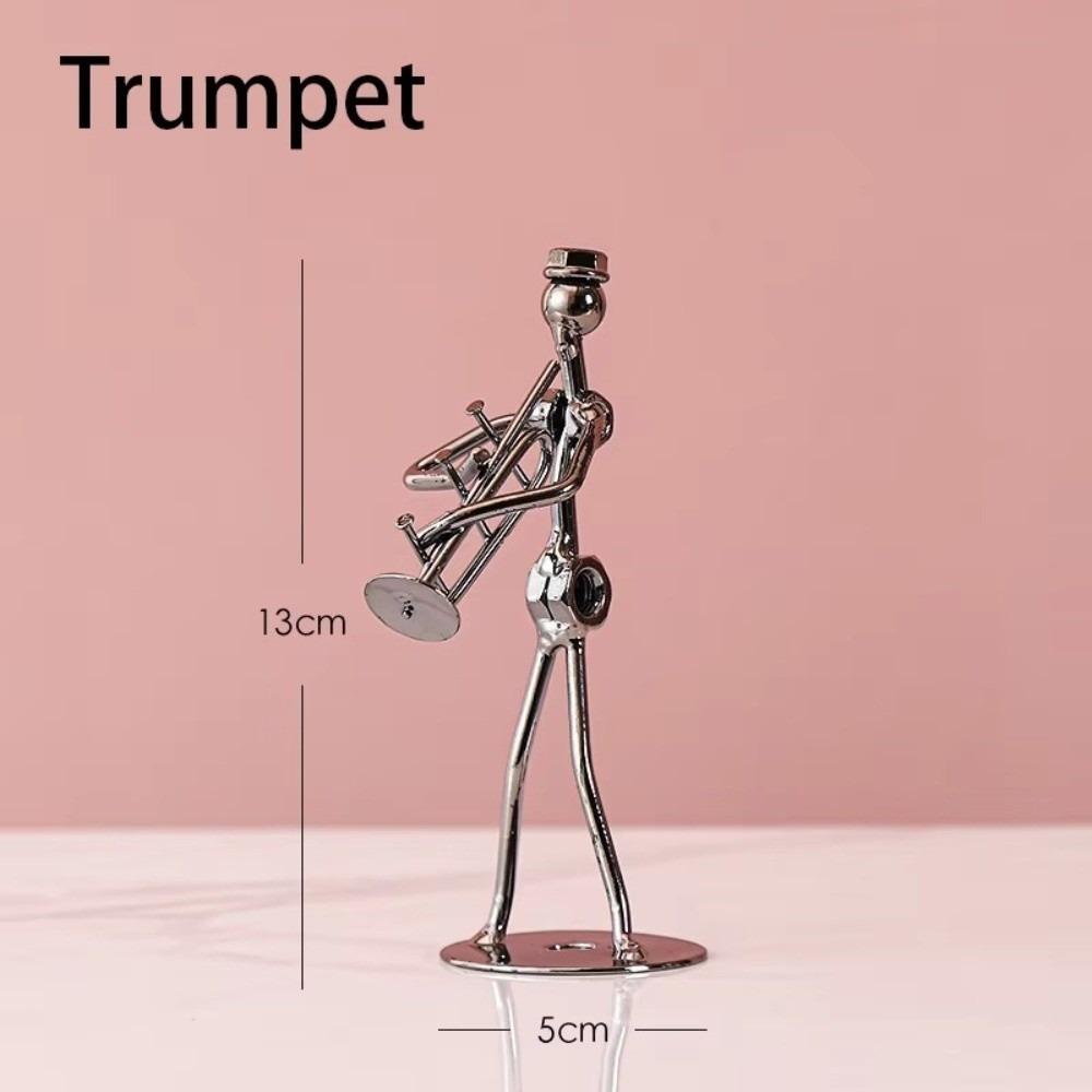 Metal Guitar Player Statue Violin Band Man Model Classical Guitar Decoration  Home Decor Scene