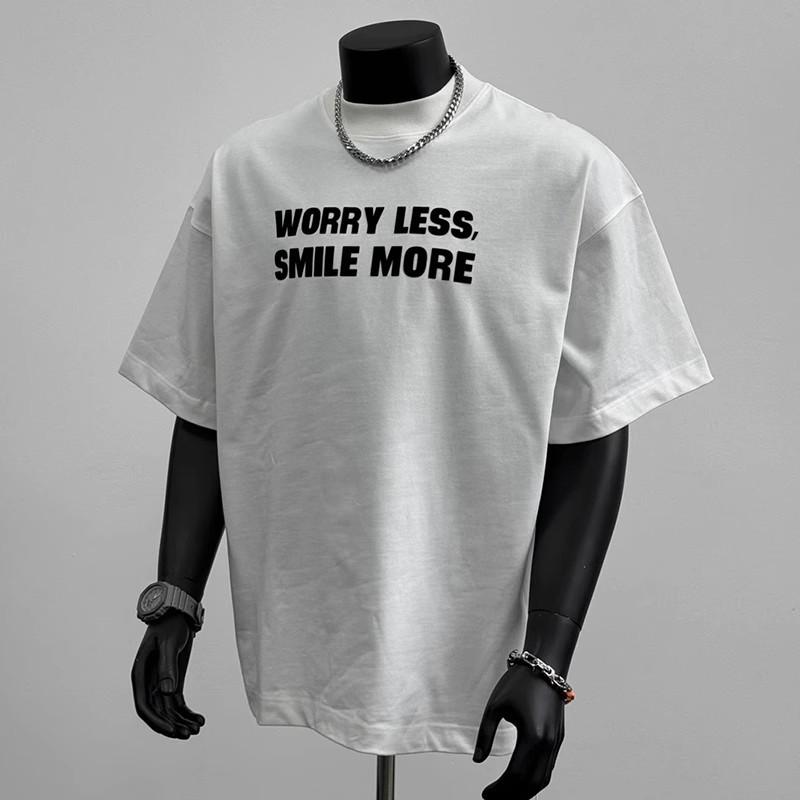 T-shirt Stampata da Uomo in Puro Cotone a Maniche Corte Marca Trendy T-shirt Versatile Girocollo da Uomo e Donna Trendy Uomo