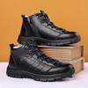 Men's 2023 Genuine Leather High Top Winter Snow Boots - Warm, Non-Slip, Casual.