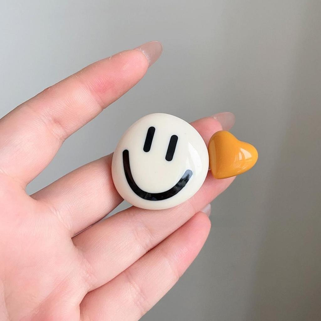 Candy Color Sweet Smiley Hairpin Side Clip Headdress Cute Contrasting Color Duck Bill Clip Ins Hairpin