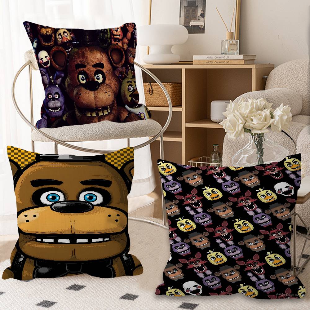 Five NNights Anime FFreddys Maple Design Cushion Cover Happy Autumn Harvest Decor Holiday Decorati Pillow Cover