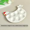 Ceramic Egg Tray with High Temperature Resistance, Household Cartoon Plate, Non-slip Bottom, Simplicity Kitchen Tableware