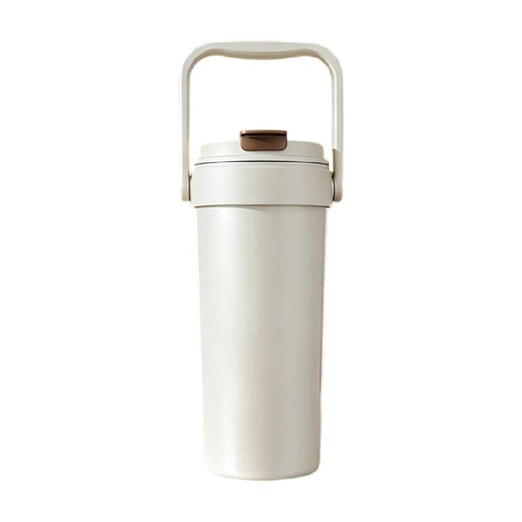 Portable Coffee Mug Water Bottle with Ceramic Inner Large Capacity Insulated Cup Leakproof Tumblers for Hot/Cold Beverages